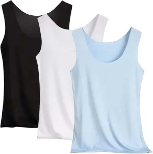 3 Pack Tank Top for Women 2025 Sleeveless U Neck Summer Causal Loose Fit Tops Basic Flowy Comfy Long Shirts Blouse
