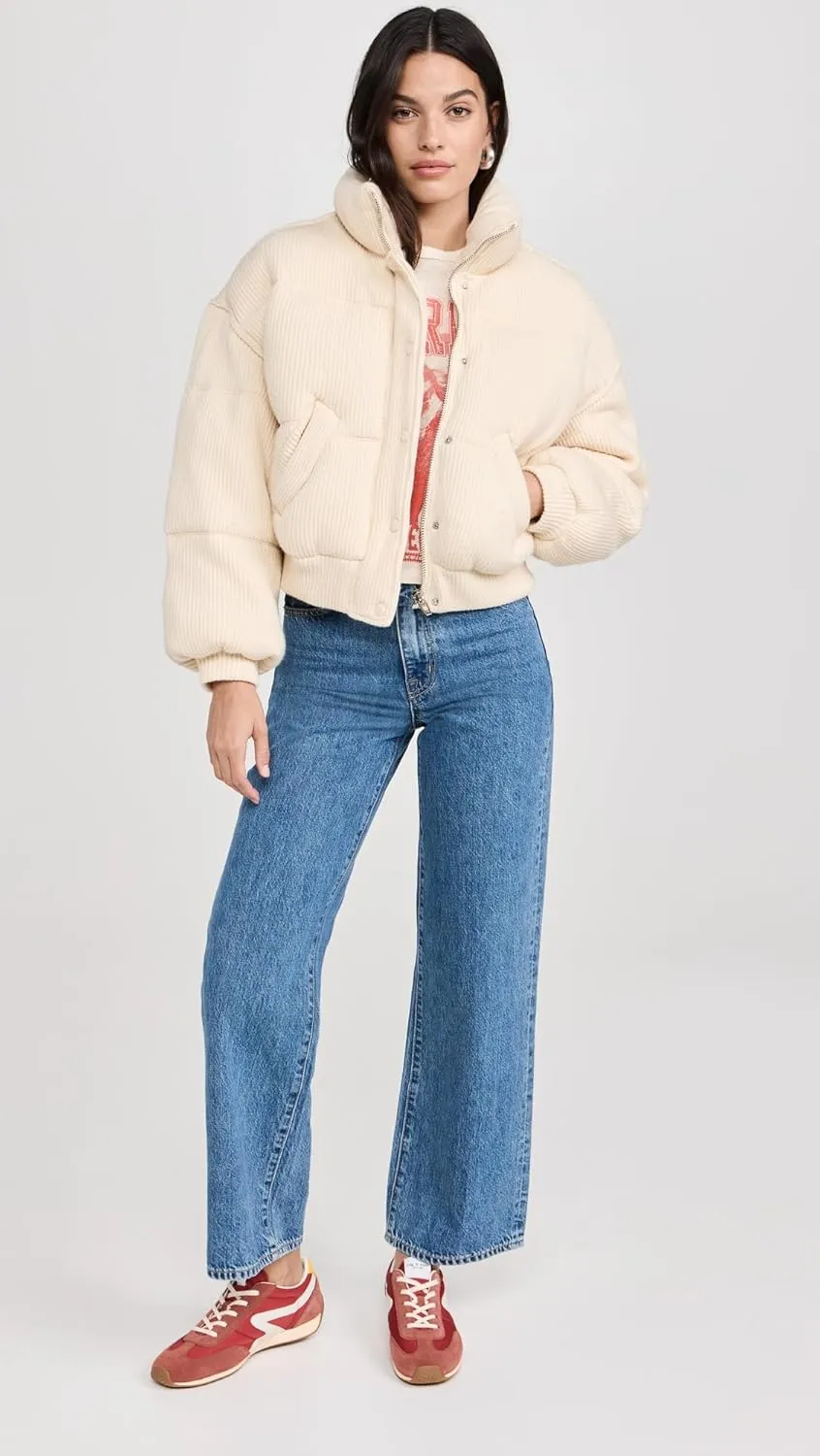 [BLANKNYC] Women's Cream Pie Bomber Jacket