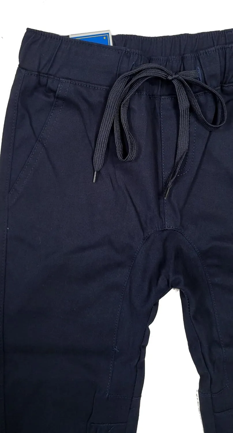 Boys Pull-On Cotton Stretch Elastic Waist School Uniform Jogger Pants