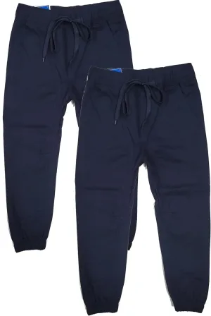 Boys Pull-On Cotton Stretch Elastic Waist School Uniform Jogger Pants