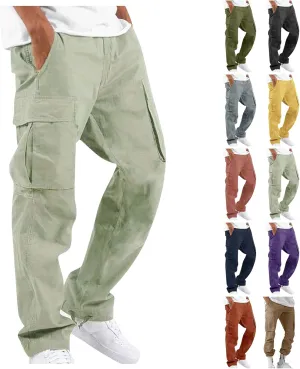 Cargo Pants for Men Lightweight Elastic Waist Joggers Casual Athletic Hiking Pants Multi Pockets 2025 Tactical Pants