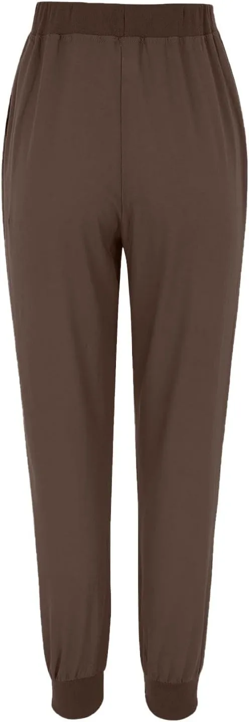 Ceboyel Women Summer Linen Pants Drawstring Beach Pants Lightweight High Waist Baggy Trouser Boho Ladies Clothes with Pockets