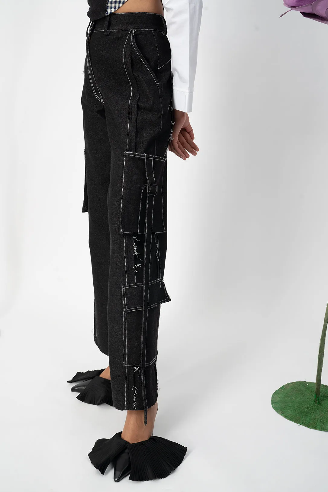 Cerise denim pants