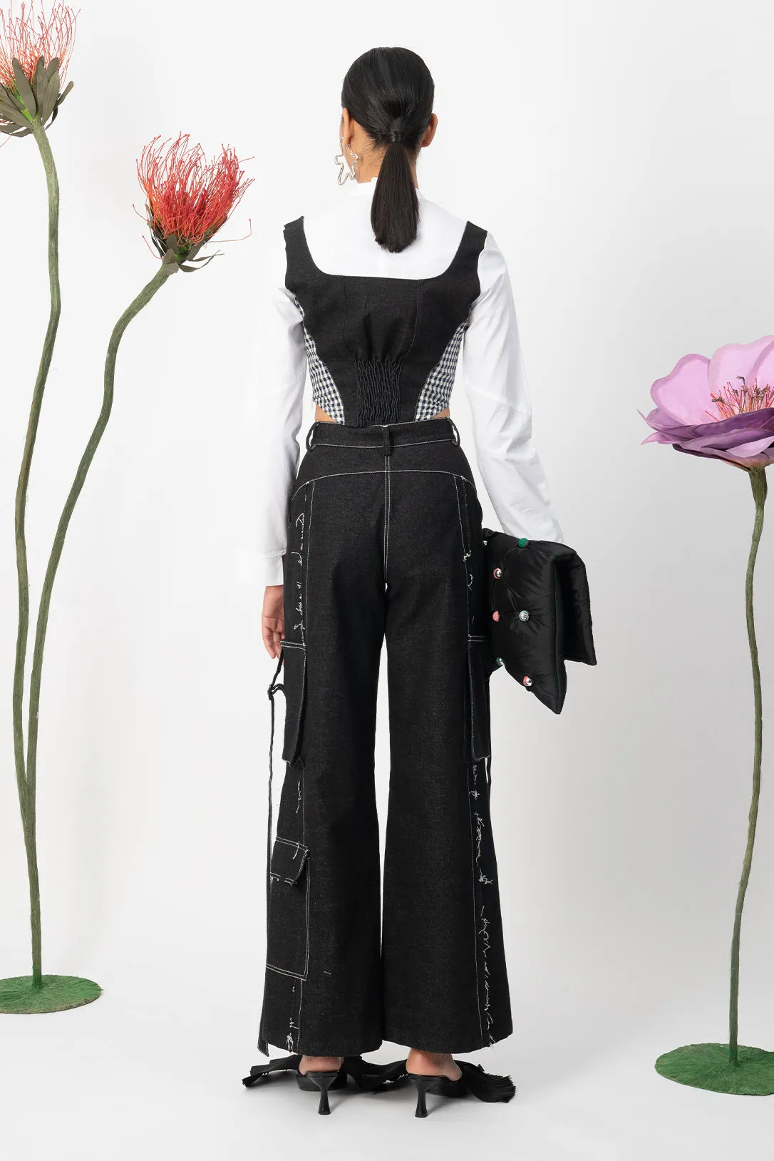 Cerise denim pants