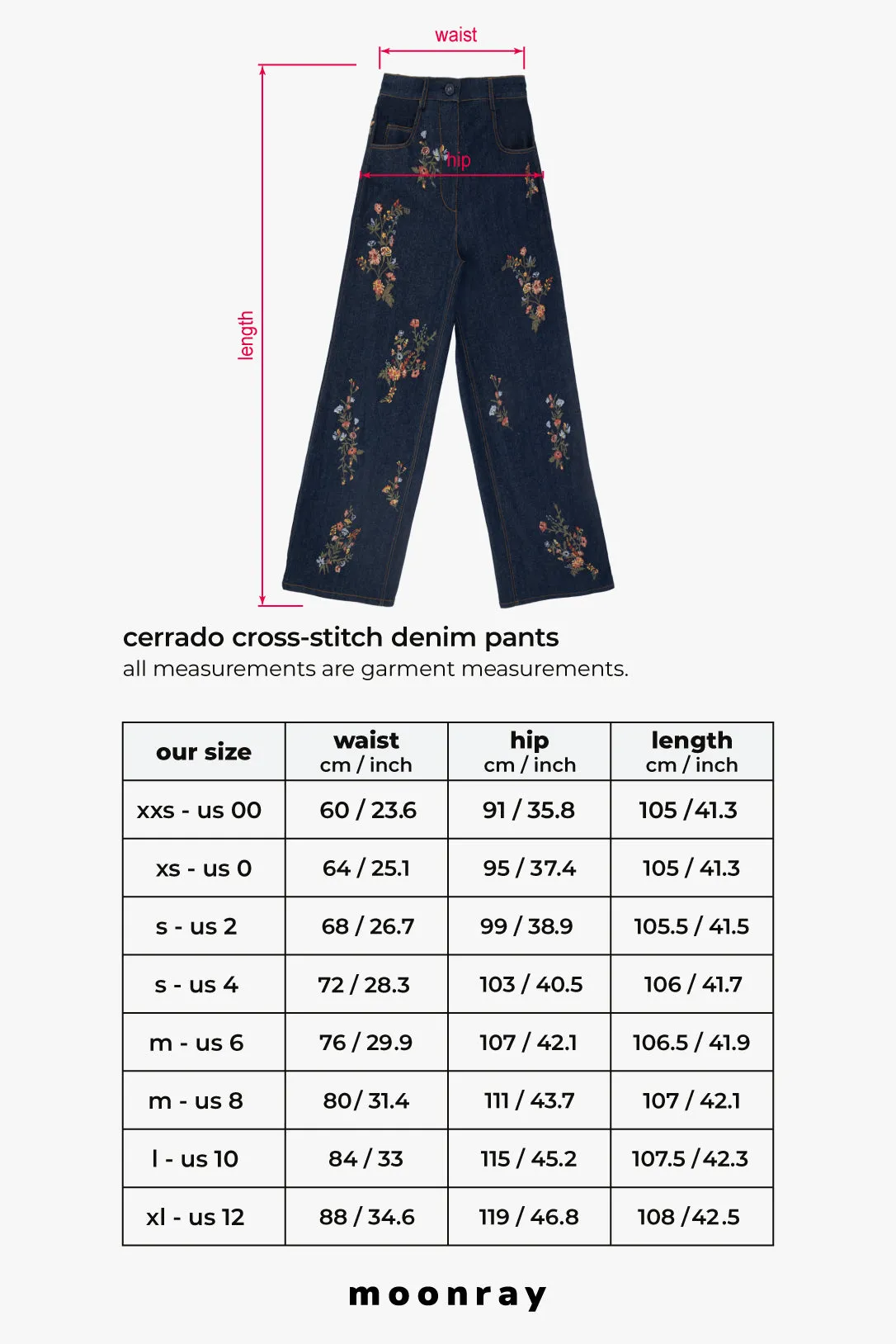 Cerrado cross-stitch denim pants