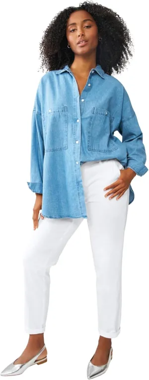ellos Comfortable Women's Plus Size Modern Stretch Chino Pants Slim Fit Work & Casual