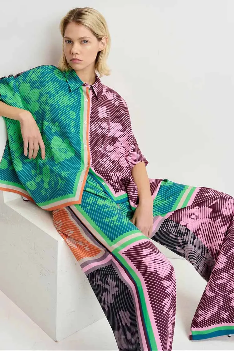 Gretel Multicolour Printed Wide Leg Pants