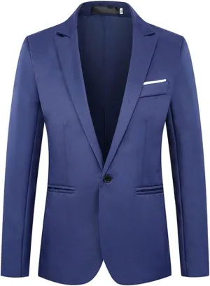 Men's Casual Blazer One Button Sport Coat Slim Fit Lightweight Suit Blazer Jacket