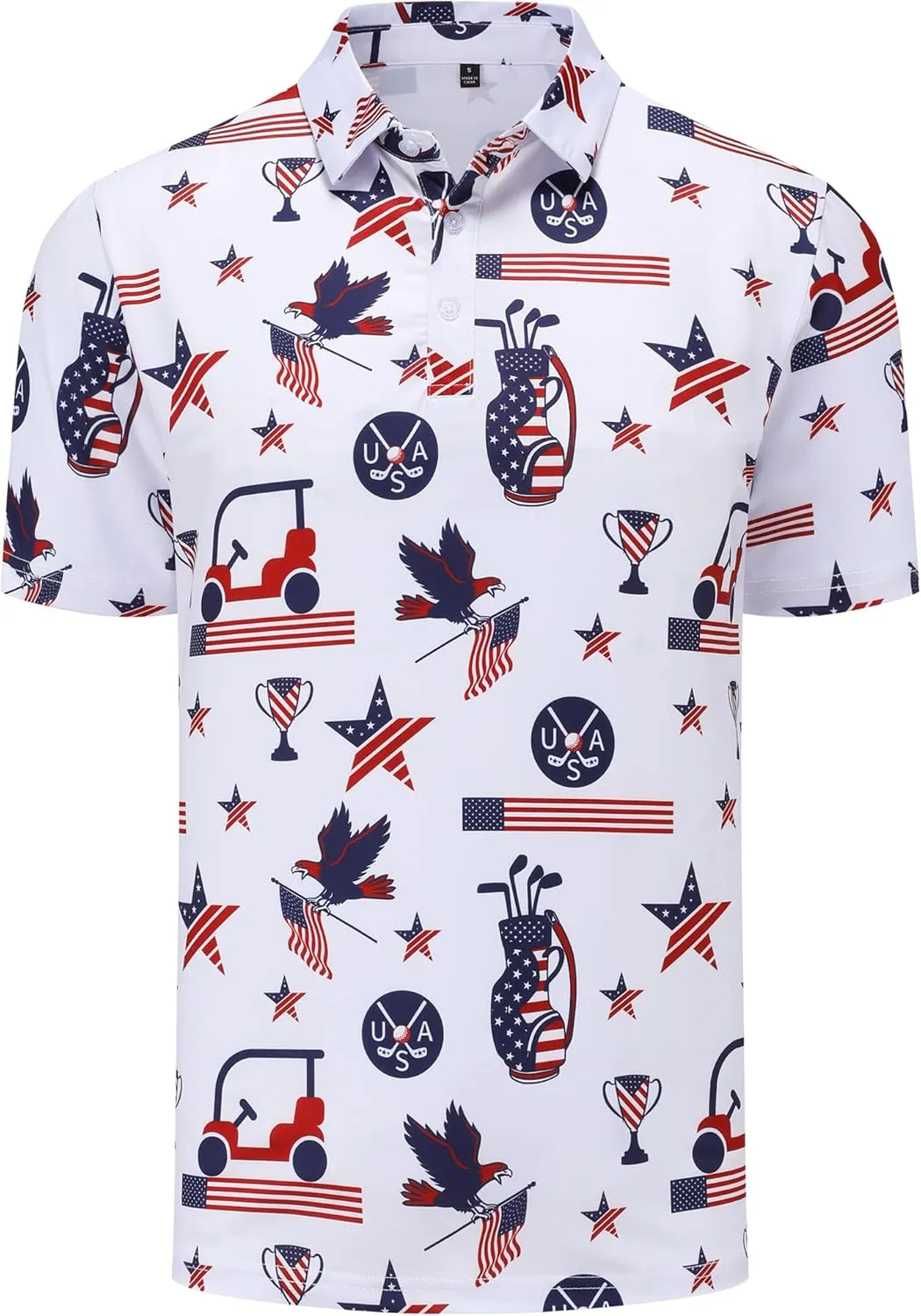 Mens Golf Polo Shirts Short Sleeve Dry Fit Performance Moisture Wicking Casual Funny Golf Polo Shirts for Men