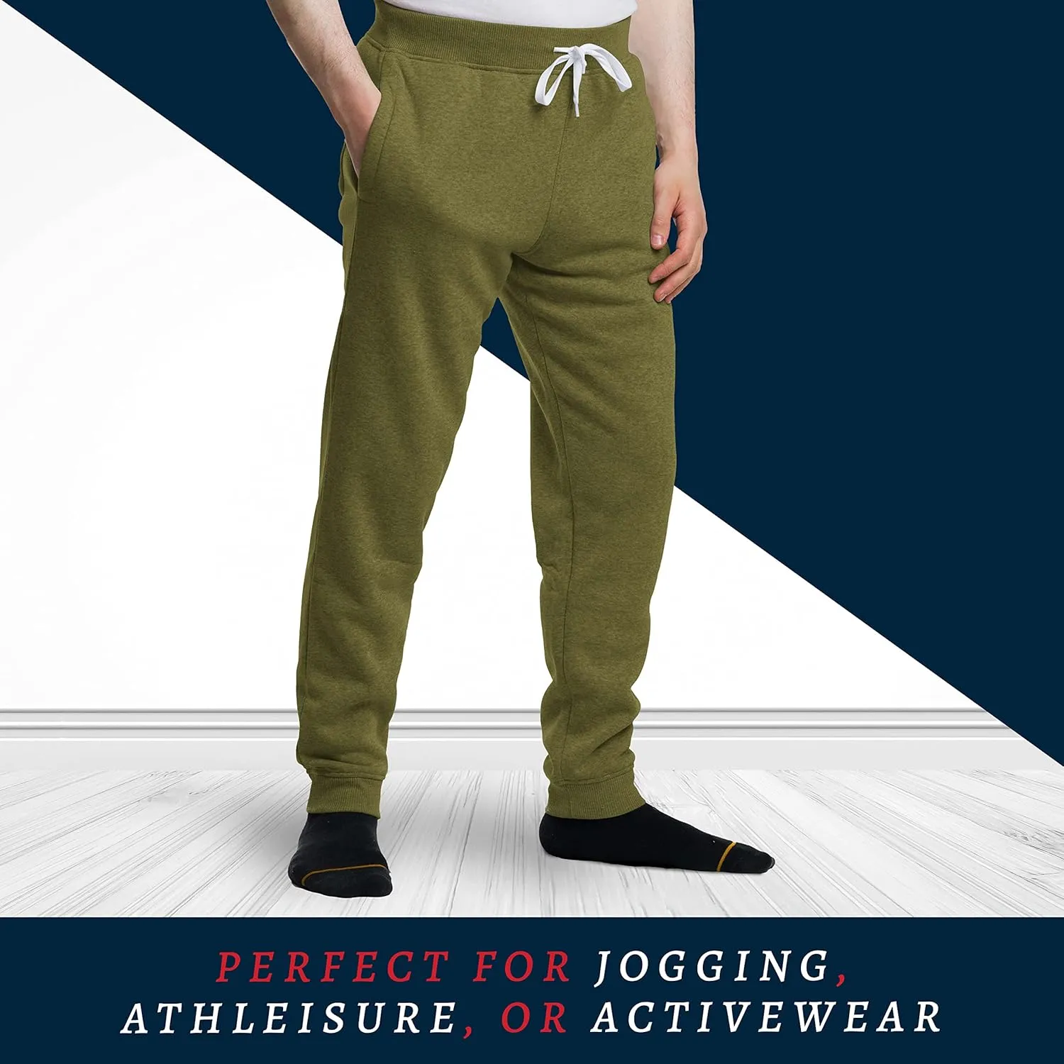 Premium Wear Mens Jogger Sweatpants - Lightweight, Super Soft, 100% Polyester | Elastic Drawstring, Deep Pockets, Tag-Free
