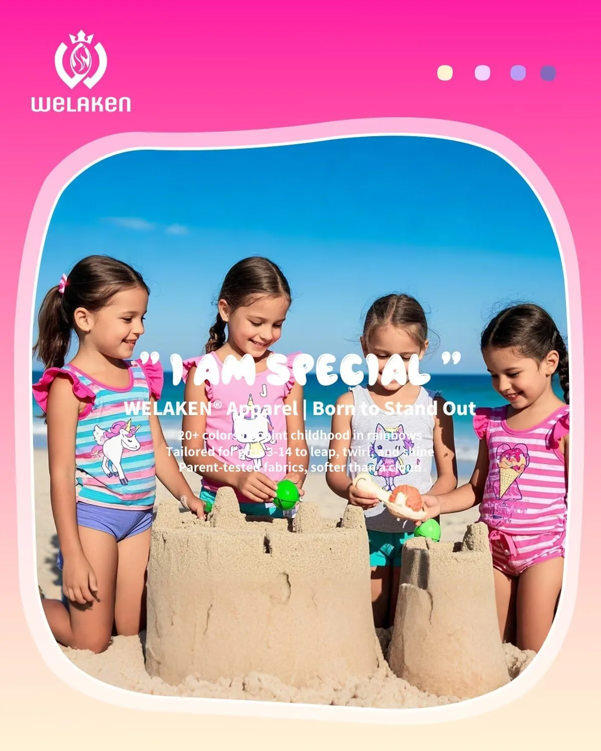 WELAKEN Girls Summer Outfits Cotton Ruffle Top and Shorts Set