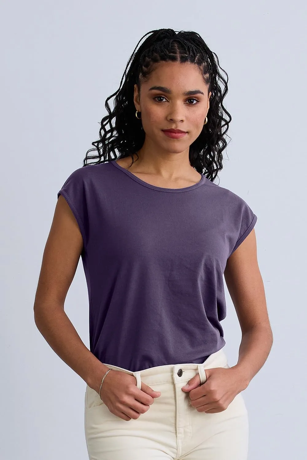 Women's Organic Pima Cotton Cap Sleeve Easy Tee